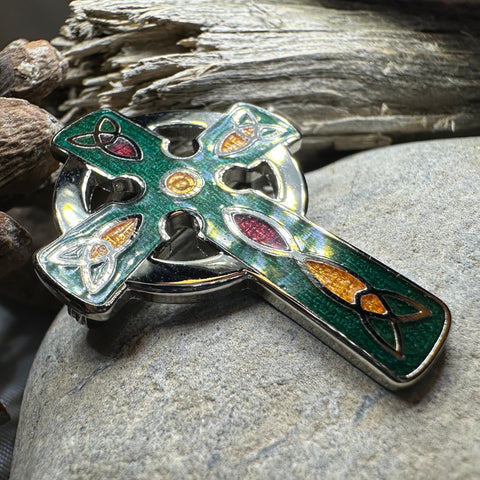 Load image into Gallery viewer, Ireland Celtic Cross Brooch
