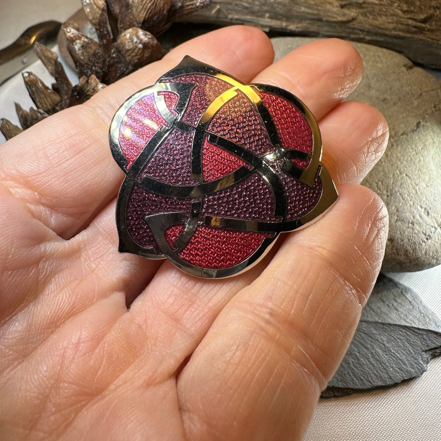Enamel Celtic Knot Brooch — view 5