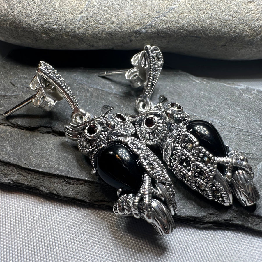 Marcasite Owl Earrings