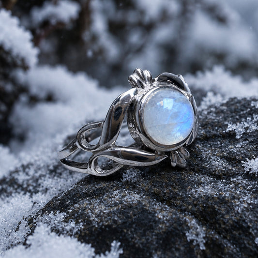 Morgan Moonstone Ring in Sterling Silver