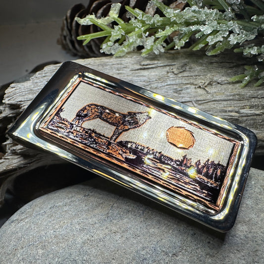 Howling Wolf Copper Money Clip