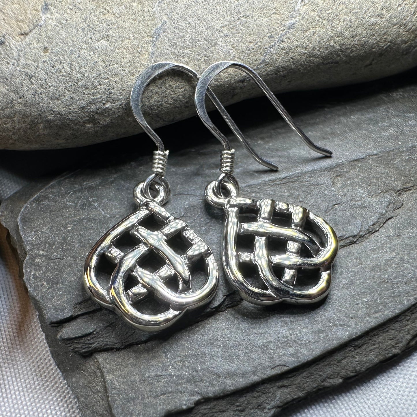Maeve Celtic Knot Earrings in Sterling Silver — view 7