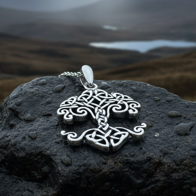 Persephone Celtic Tree of Life Necklace in Sterling Silver