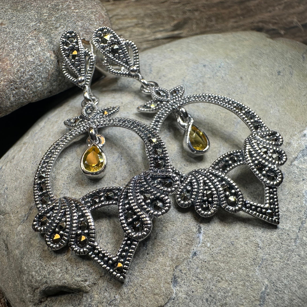 Antoinette Marcasite Earrings — view 3