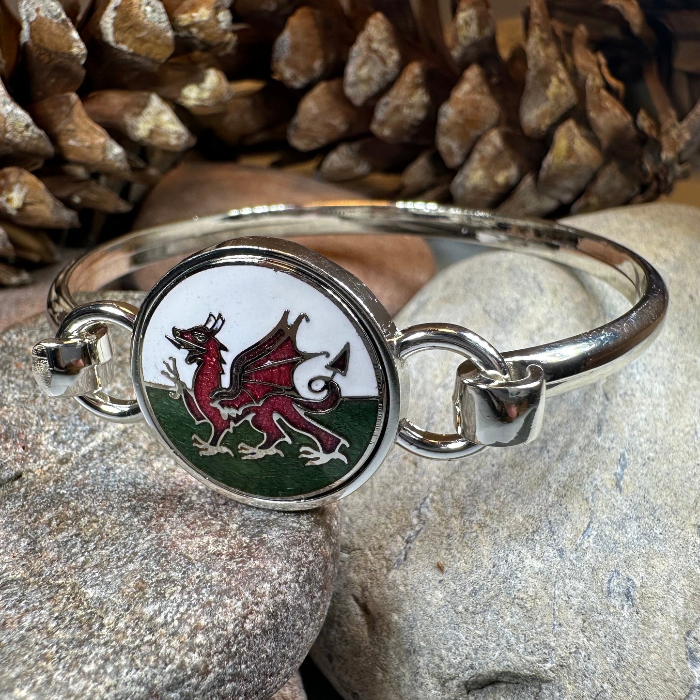 Enamel Celtic Welsh Dragon Bracelet for Women