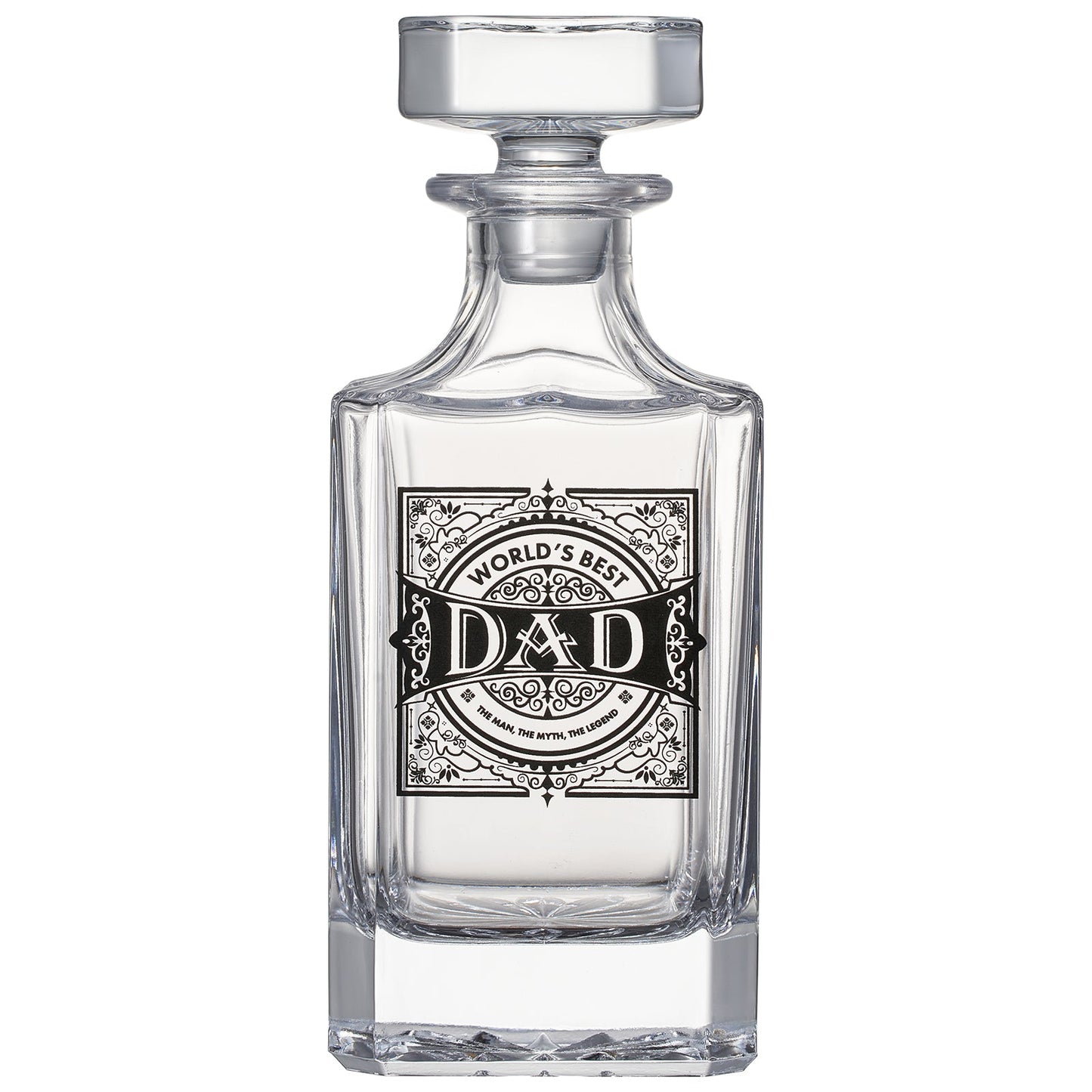Dad Whiskey Decanter Gift Set with 2 Whiskey Glass