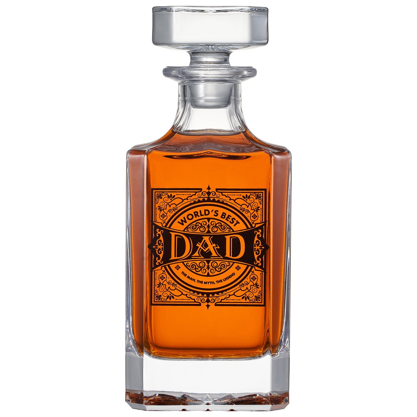 Dad Whiskey Decanter Gift Set with 2 Whiskey Glass