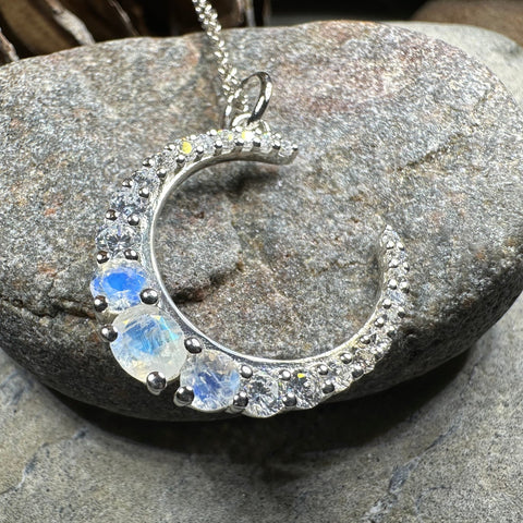 Load image into Gallery viewer, Moonstone Crescent Moon Necklace

