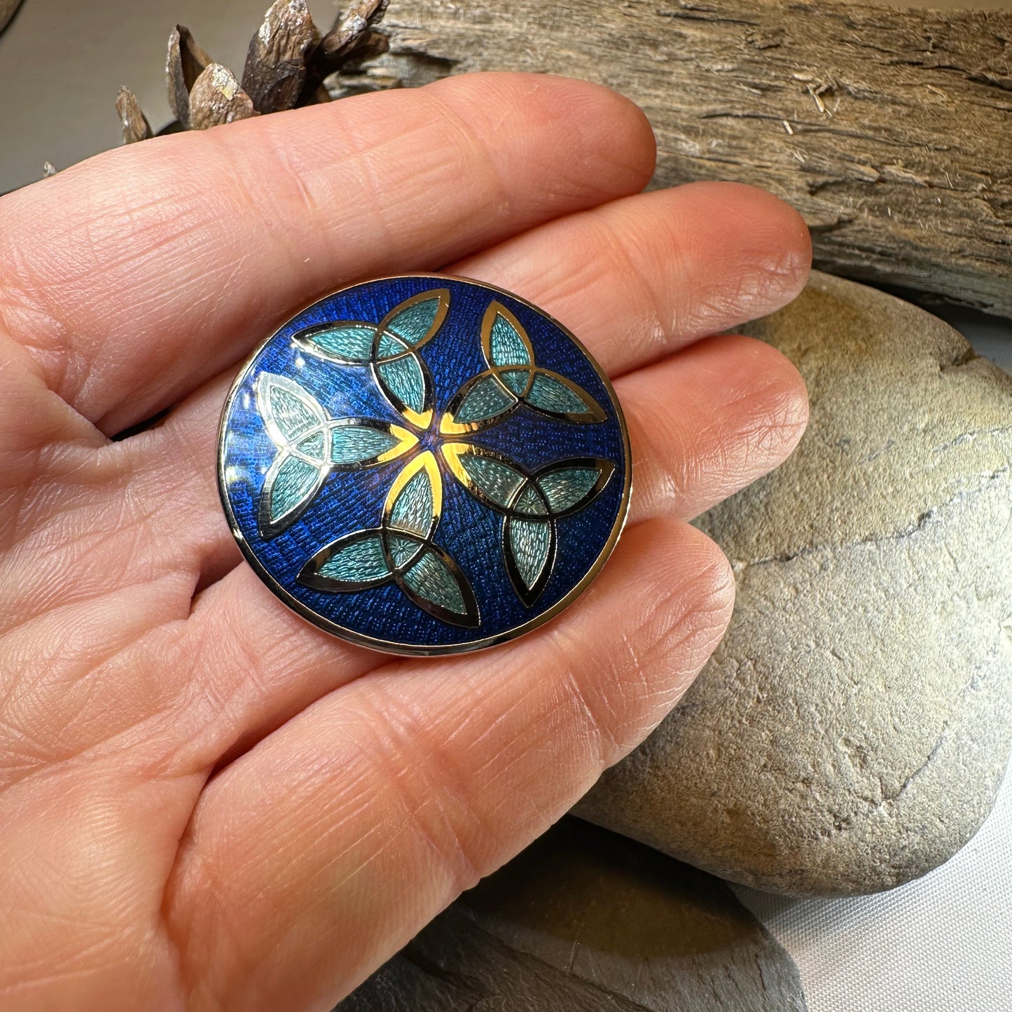 Trinity Knot Enamel Celtic Brooch