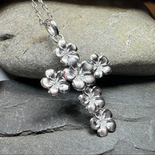 Load image into Gallery viewer, Plumeria Blossom Cross Necklace
