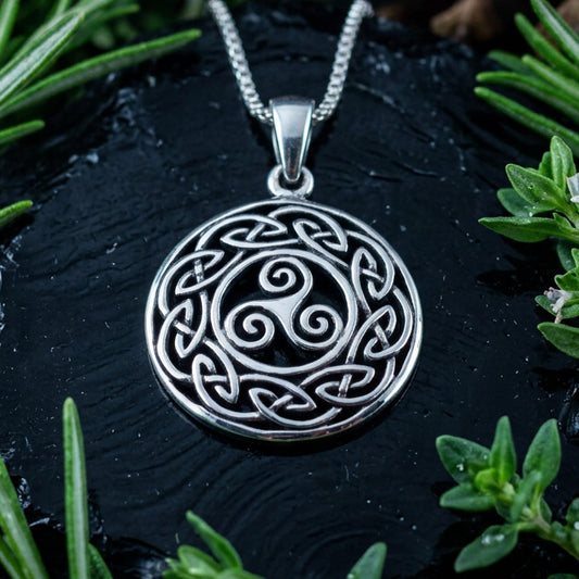 Nova Celtic Spiral Necklace in Sterling Silver