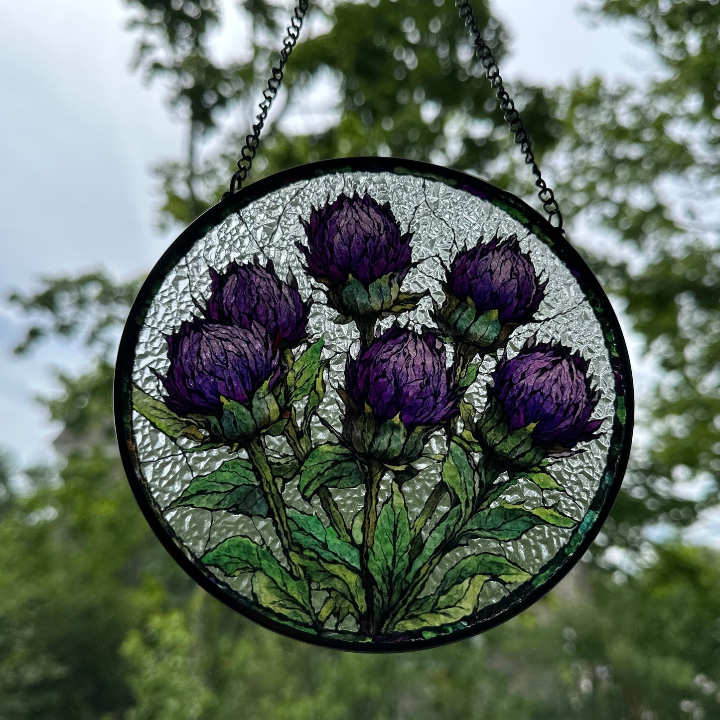 Scottish Highland Thistles Suncatcher