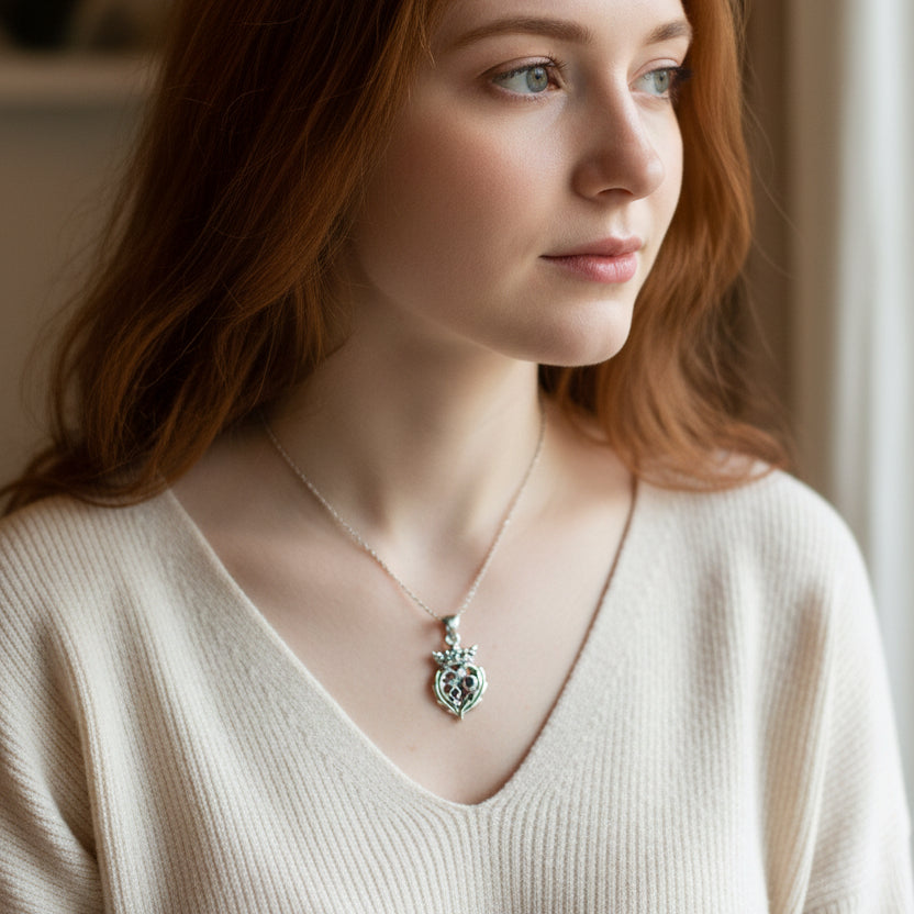 Petite Amethyst Scottish Luckenbooth Necklace