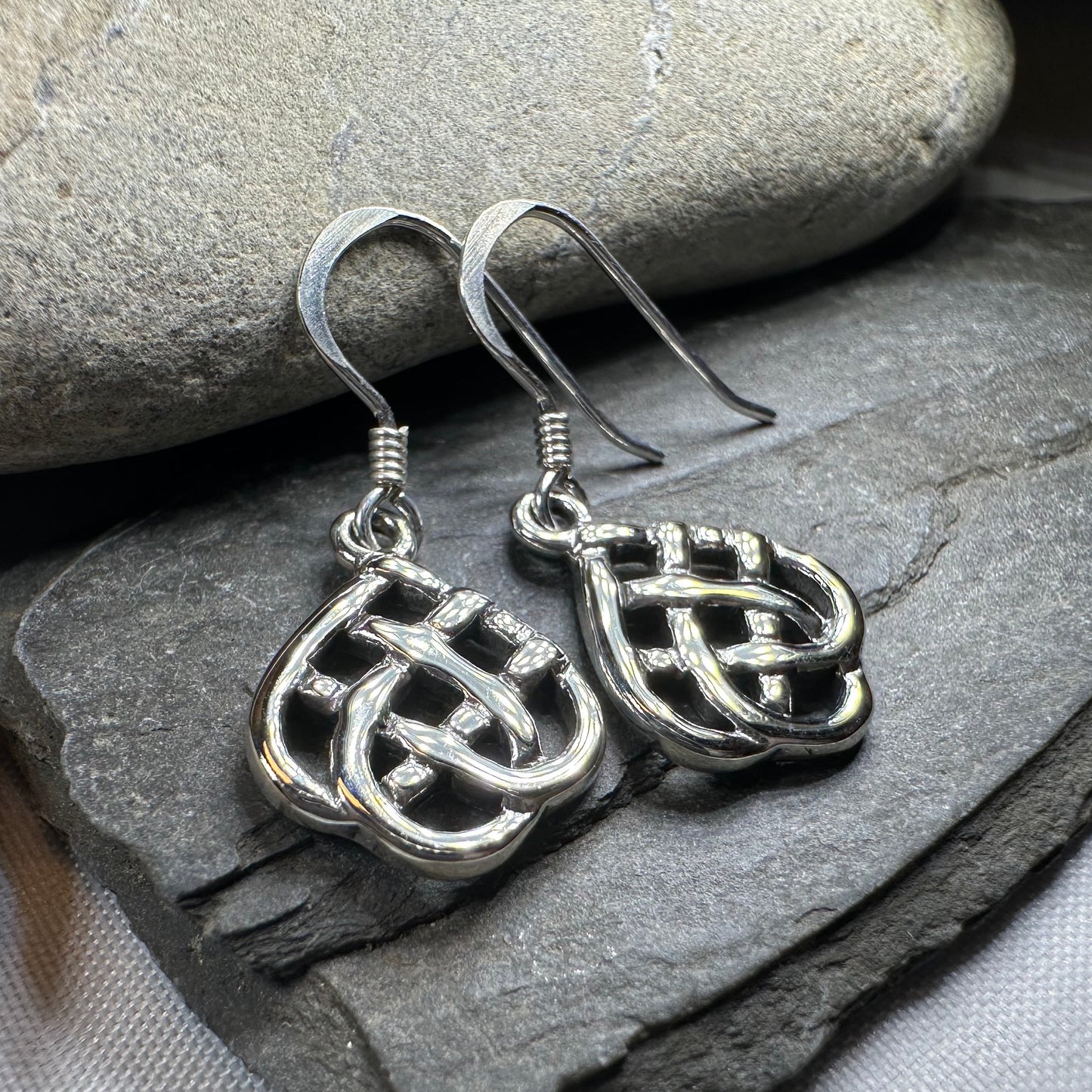 Maeve Celtic Knot Earrings in Sterling Silver — view 3