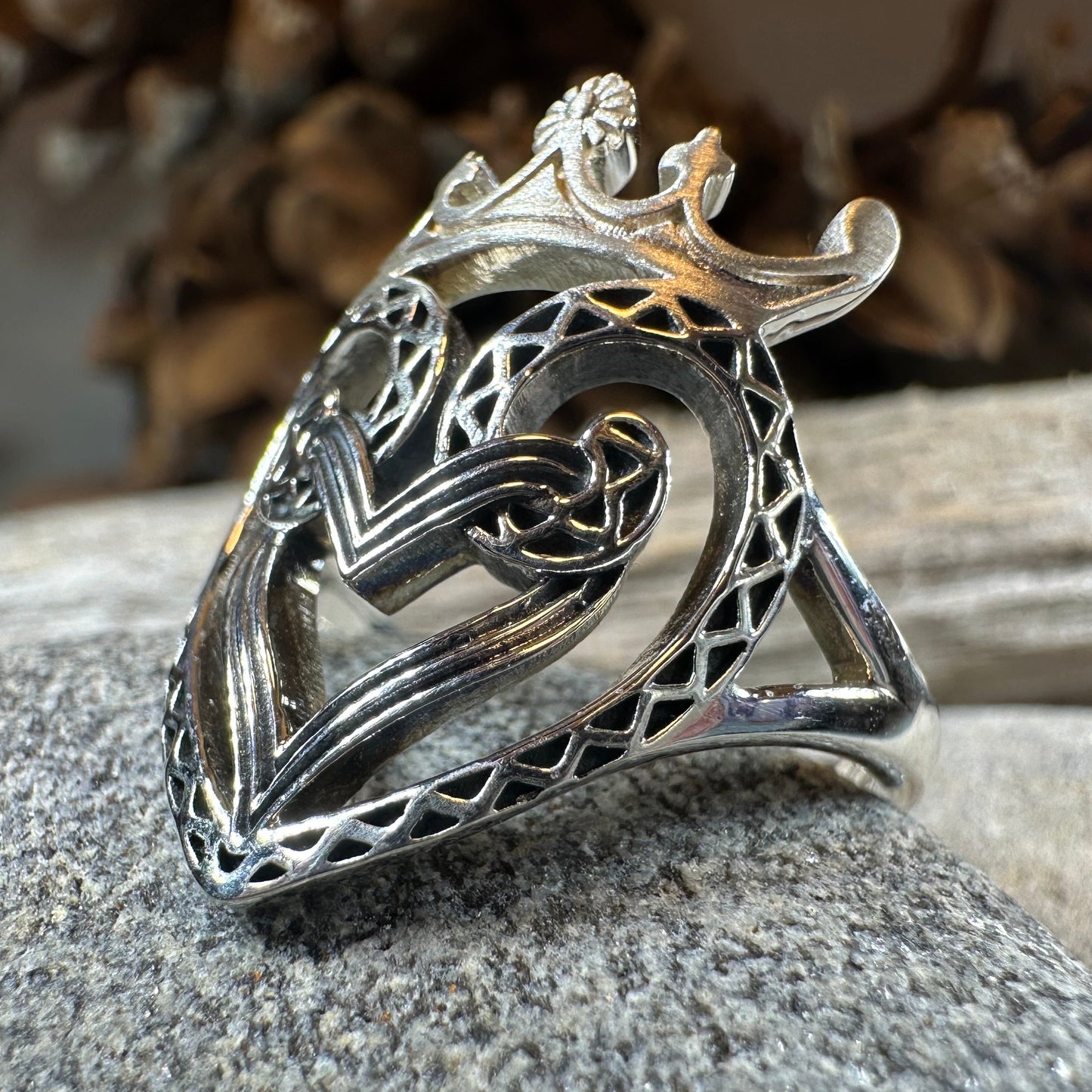 Lady of Skye Scottish Luckenbooth Ring in Sterling Silver