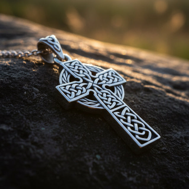 Chay Celtic Cross Necklace in Sterling Silver