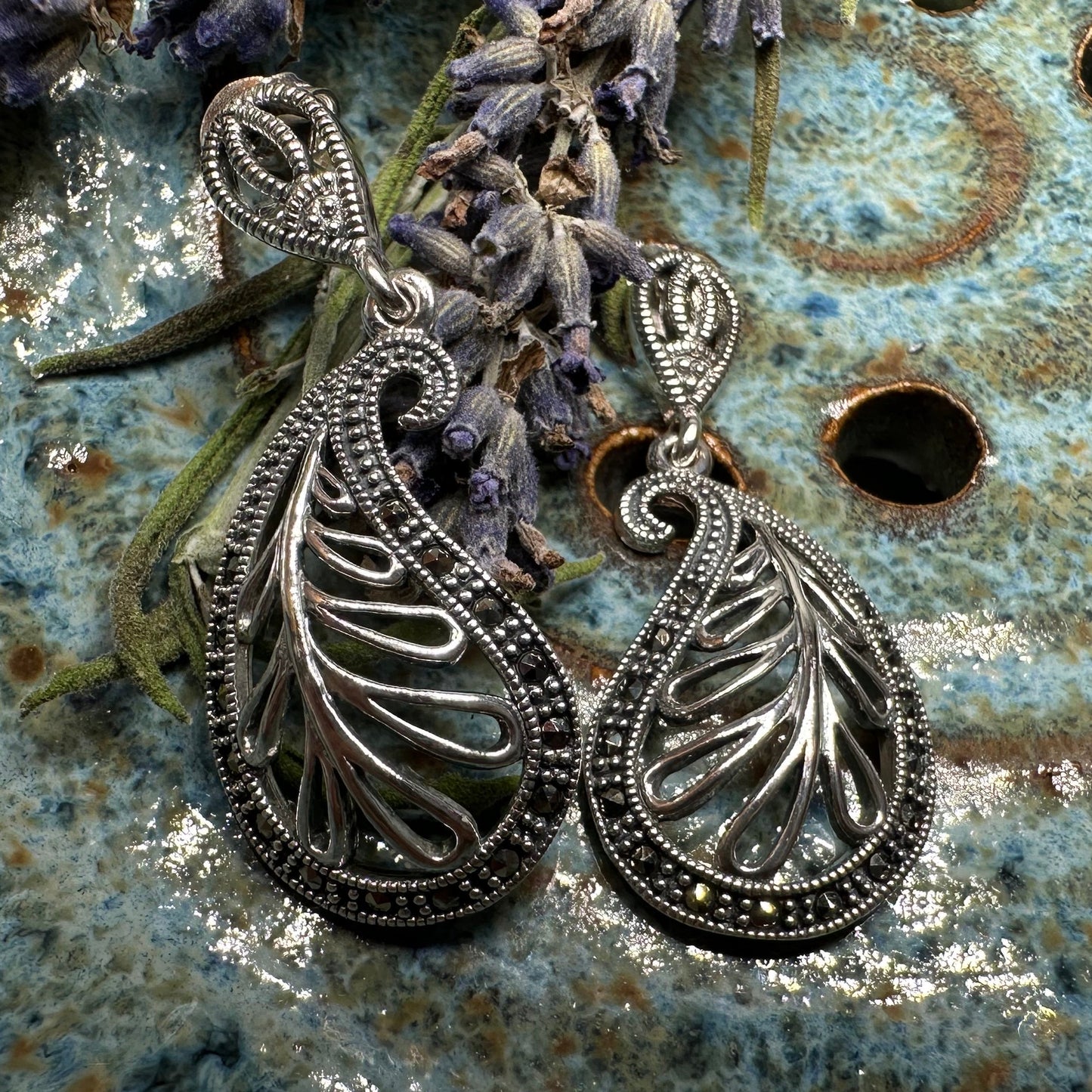 Elegant Celtic Paisley Earrings in Sterling Silver