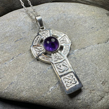 Load image into Gallery viewer, Amethyst Celtic Cross Necklace
