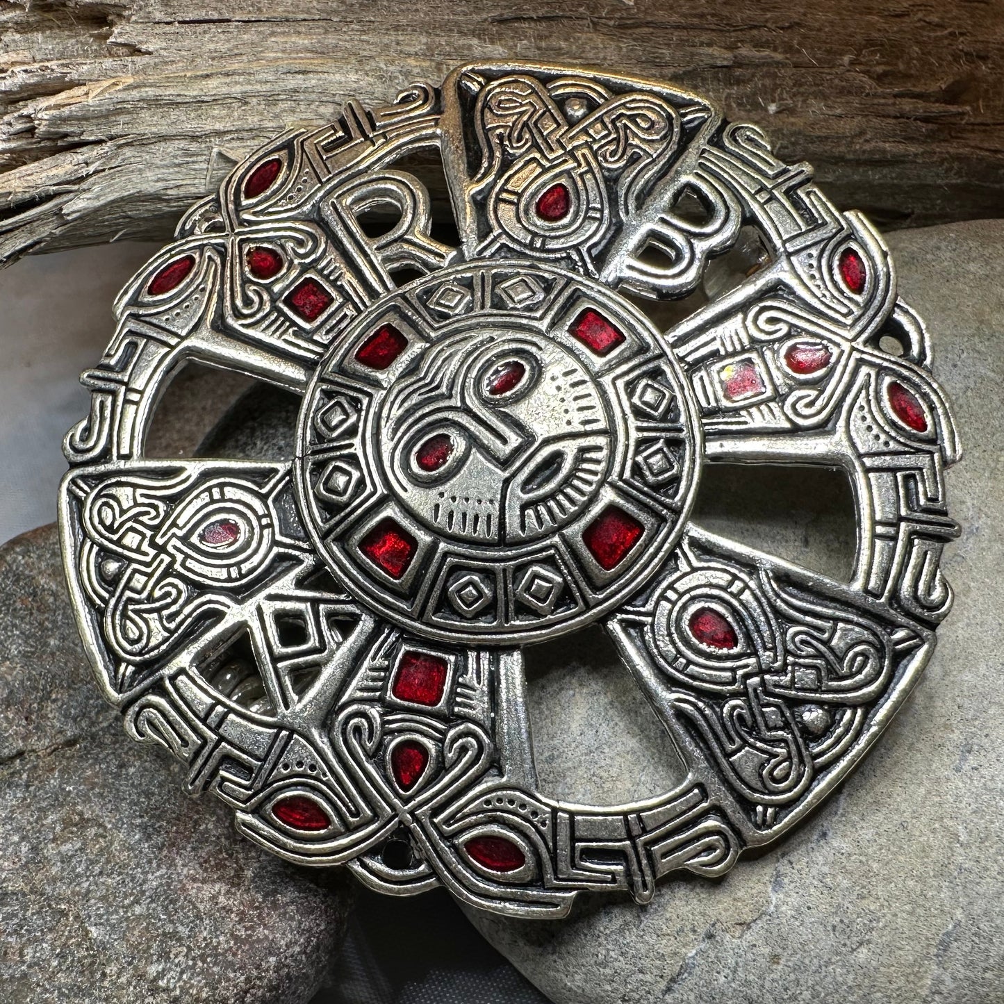 Large Frankish Limons Medieval Brooch - Sterling Silver Historical Reproduction Pin