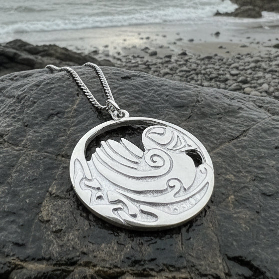 Celtic Puffin Necklace - Handmade in Scotland in pewter