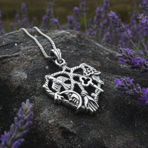 Heart Italian Cimaruta Pendant in Sterling Silver