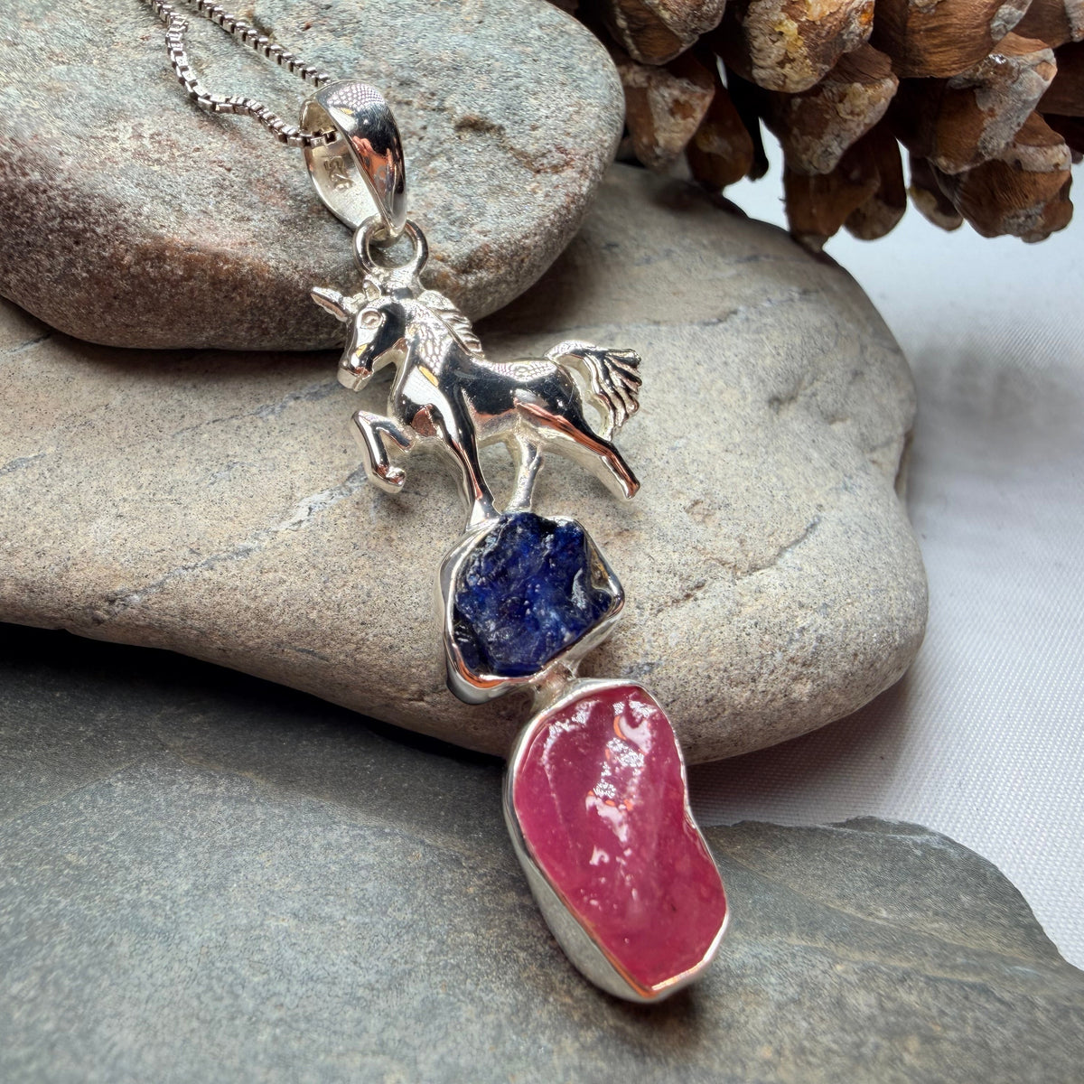Skyprancer Unicorn Necklace in Sterling Silver