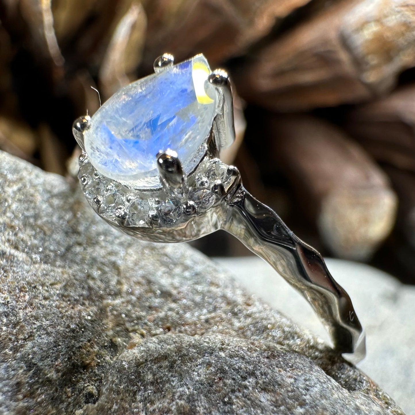 Calista Moonstone Ring in sterling silver