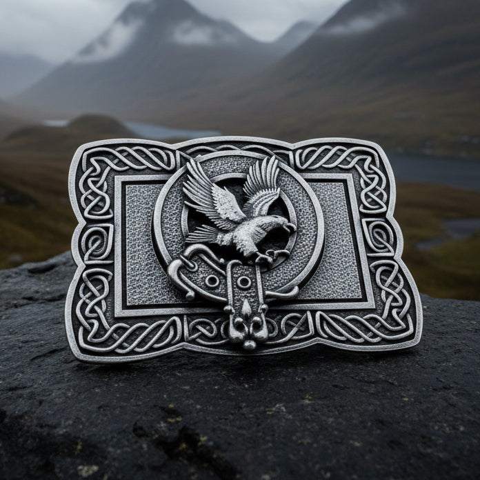Celtic Eagle Kilt Belt Buckle - Handmade in Scotland