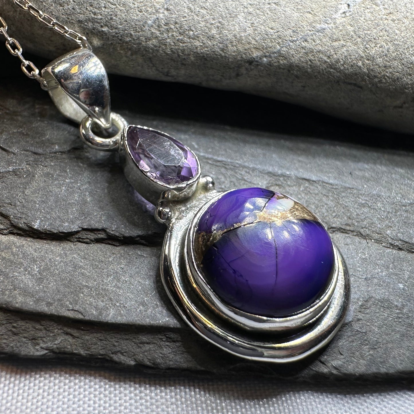 Dahlia Turquoise Necklace in Sterling Silver — view 6