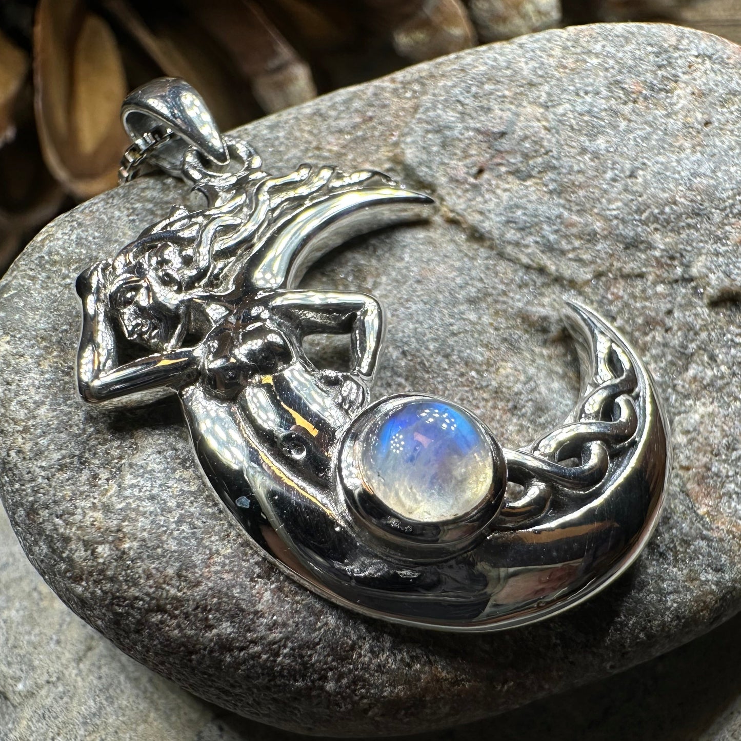 Gealach Moon Goddess Necklace with Moonstone — view 6