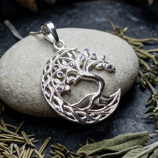 Celtic Dream Tree of Life Necklace with Amethyst Gemstones