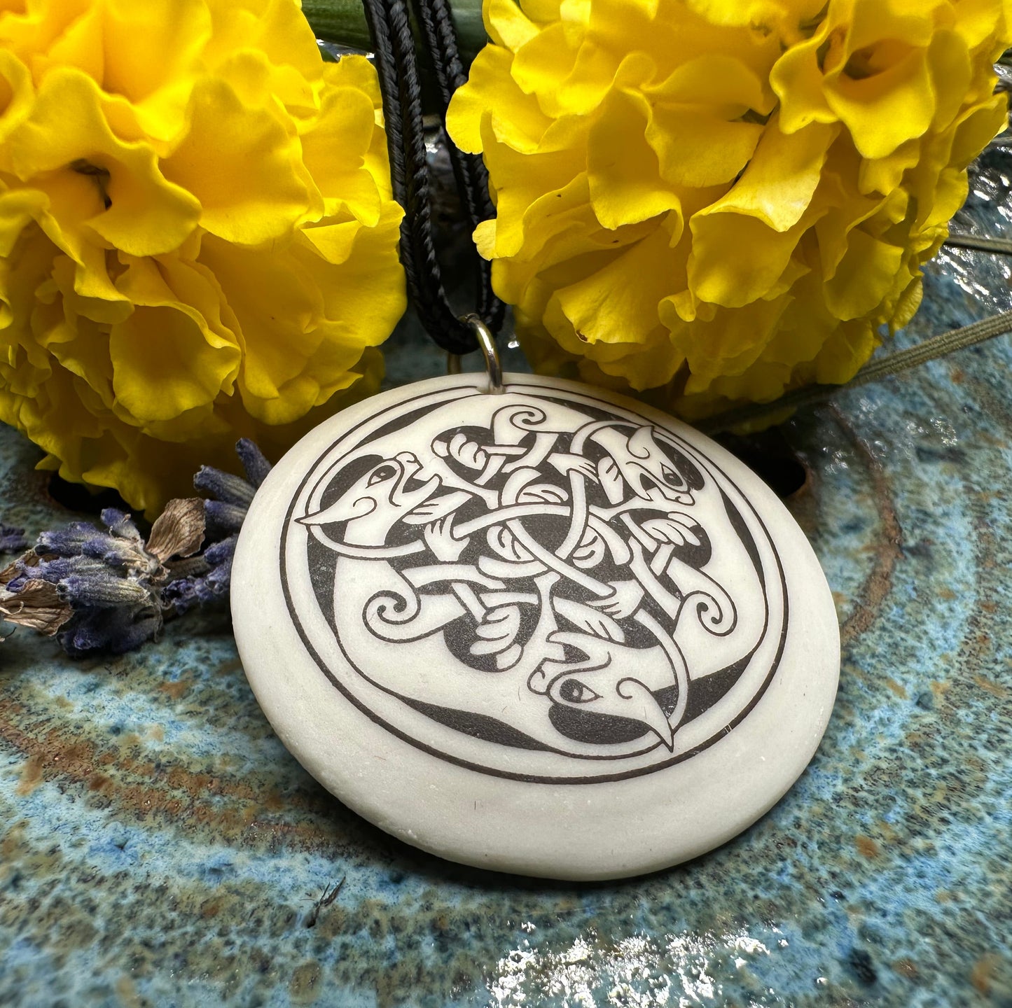 Artisan Celtic Triple Spiral Cat Necklace - Handmade in the U.S.A.