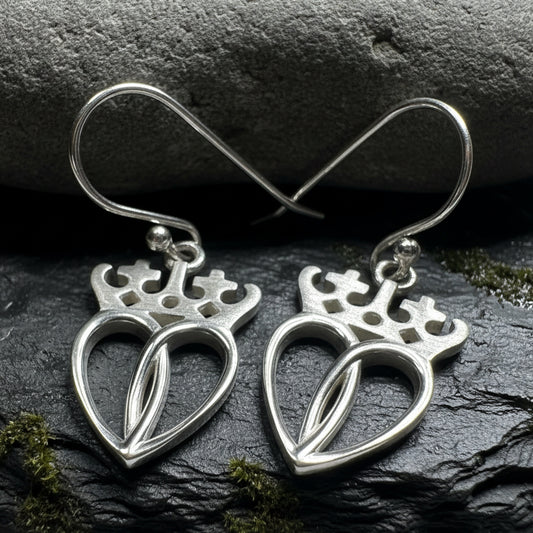 Lady Arieen Scottish Luckenbooth Earrings in Sterling Silver