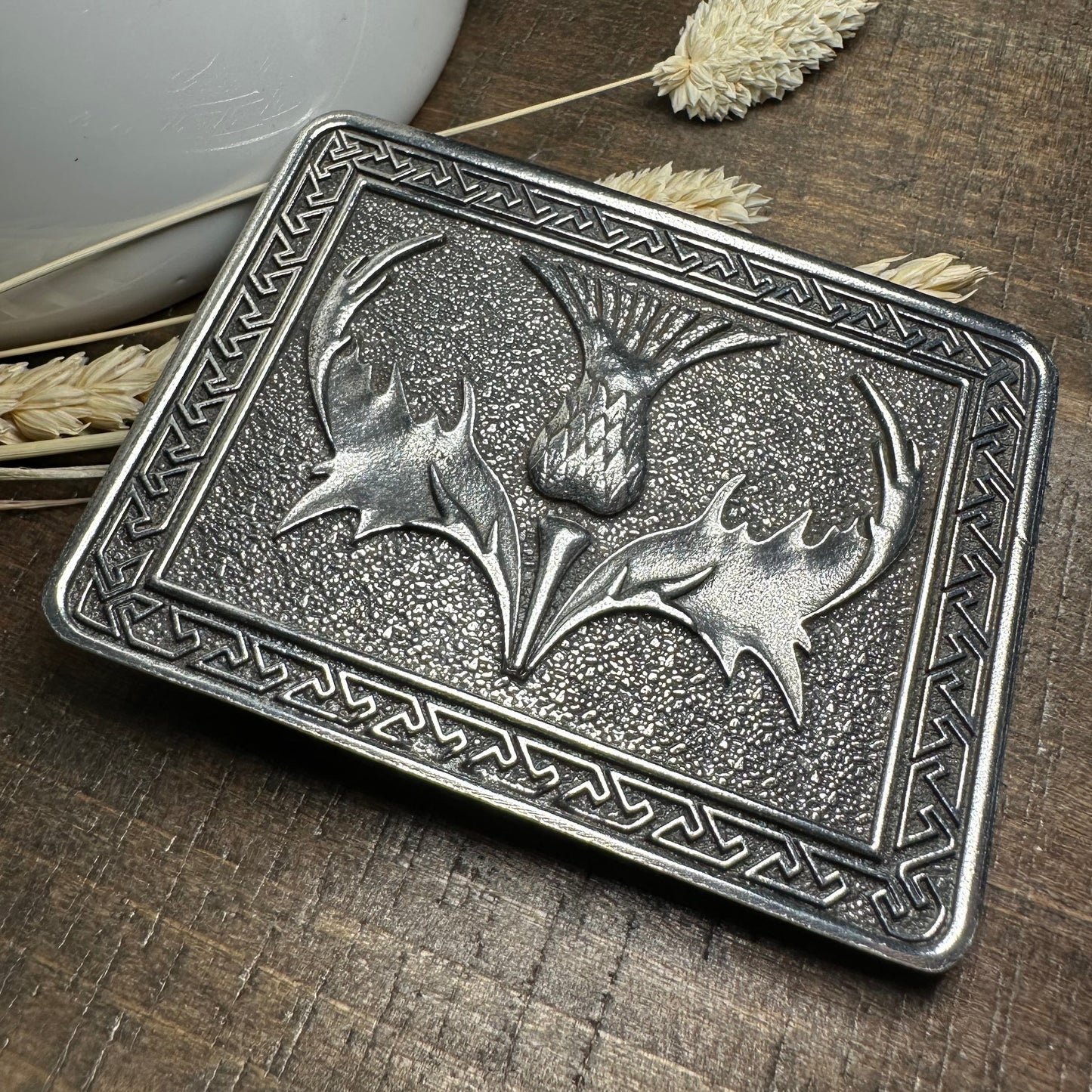 Bold Scottish Thistle Kilt Belt Buckle - Handmade in Scotland