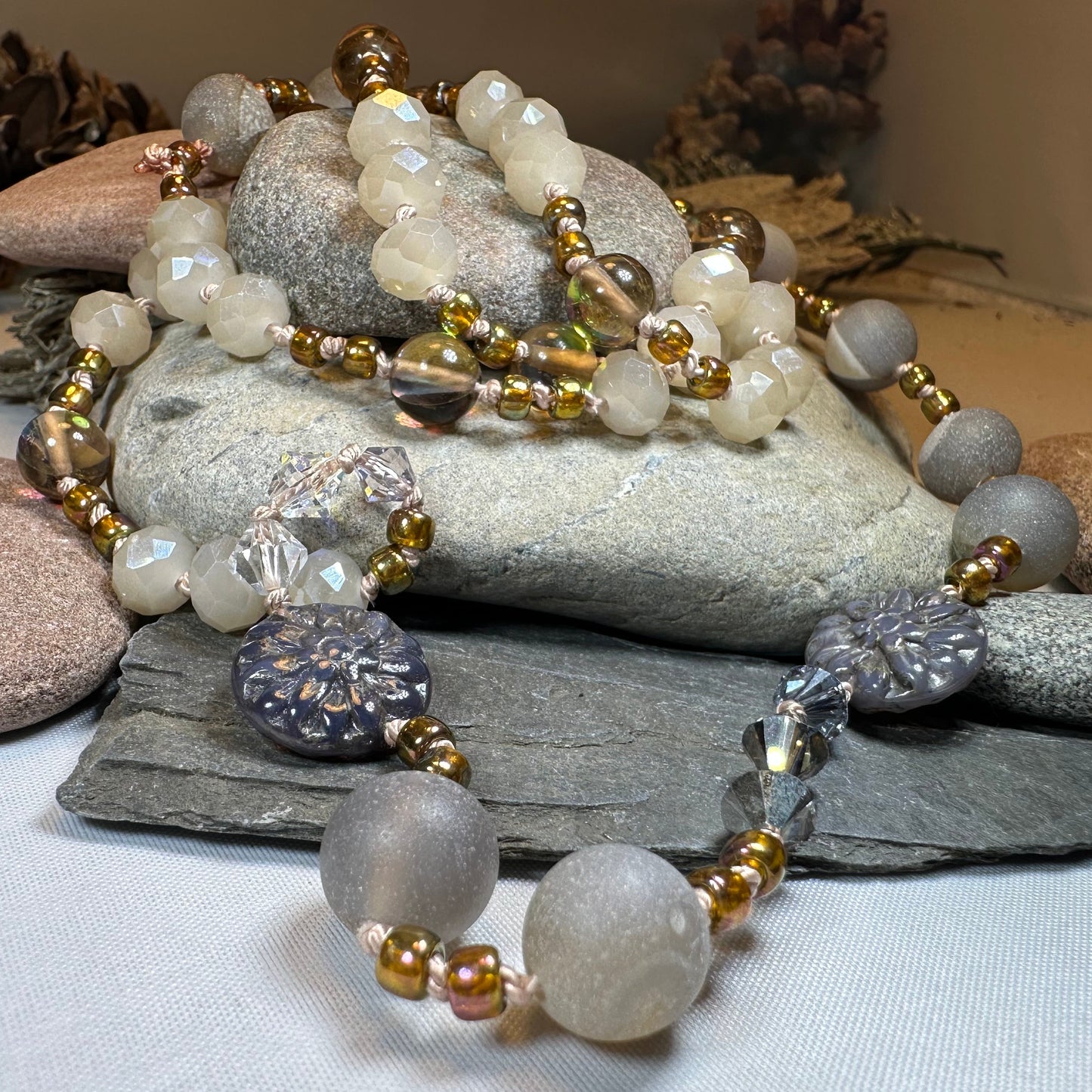 Lavender Blossom Long Necklace
