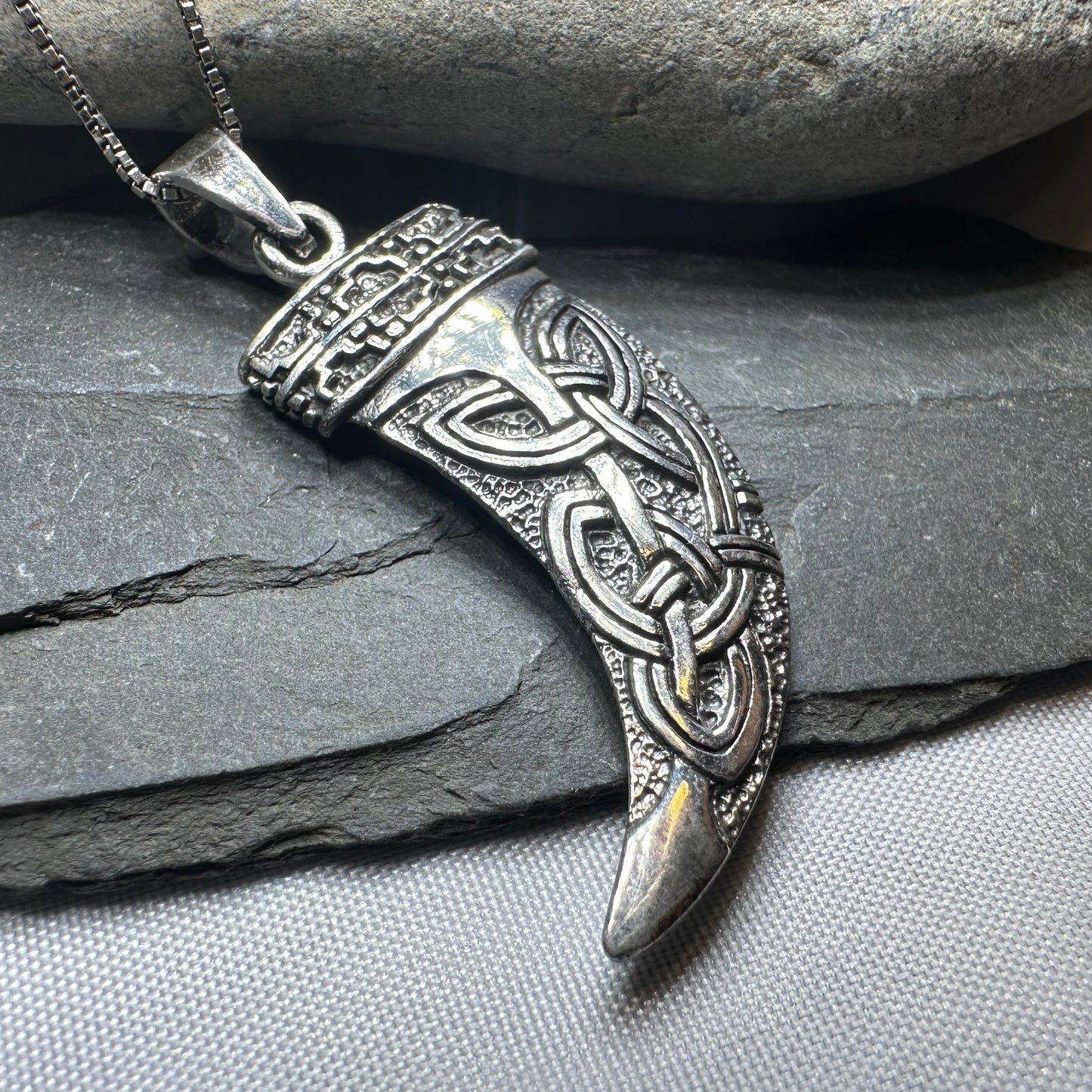Celtic Wolf Claw Necklace in sterling silver