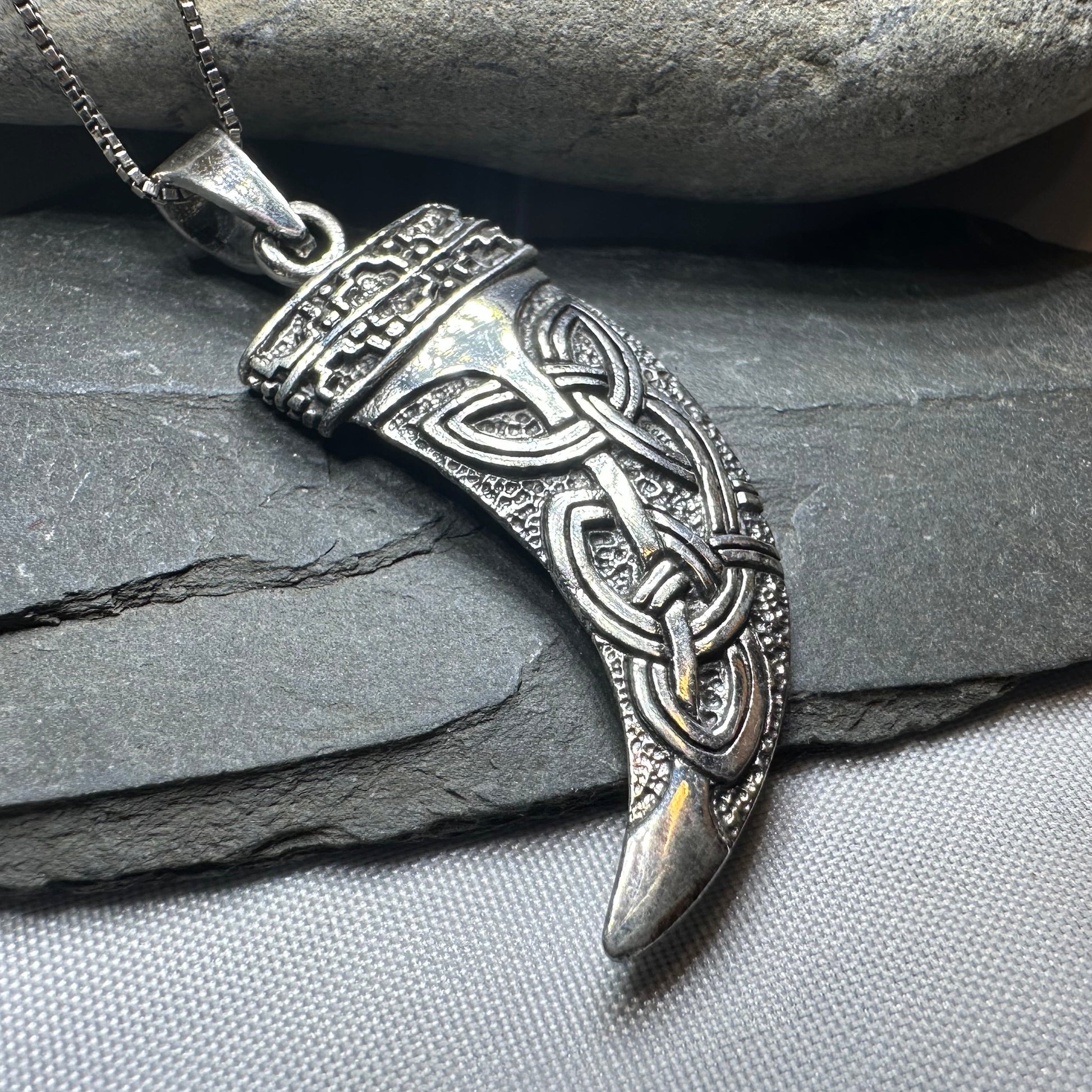 Celtic Wolf Claw Necklace in sterling silver