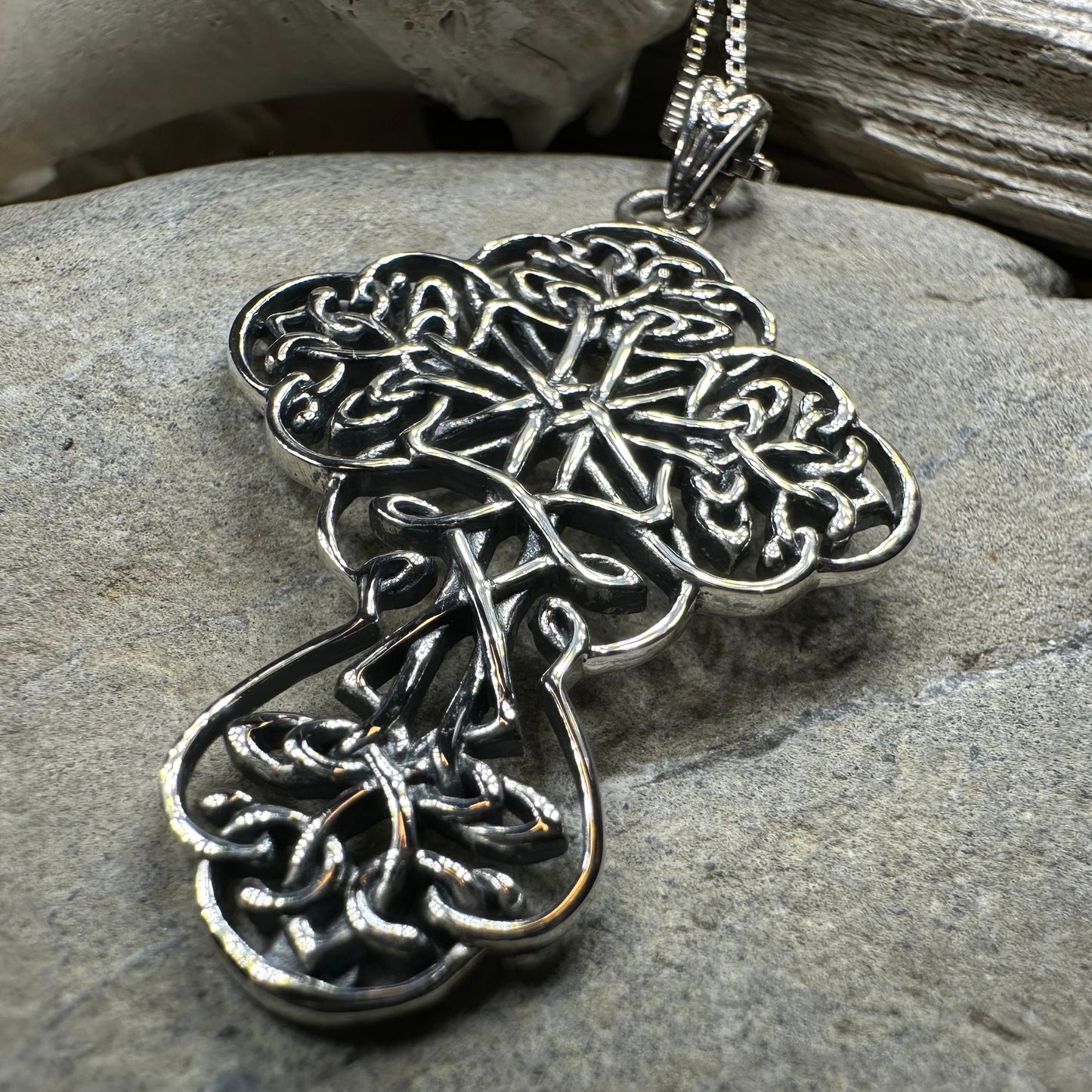 Amiens Celtic Cross Necklace in Sterling Silver
