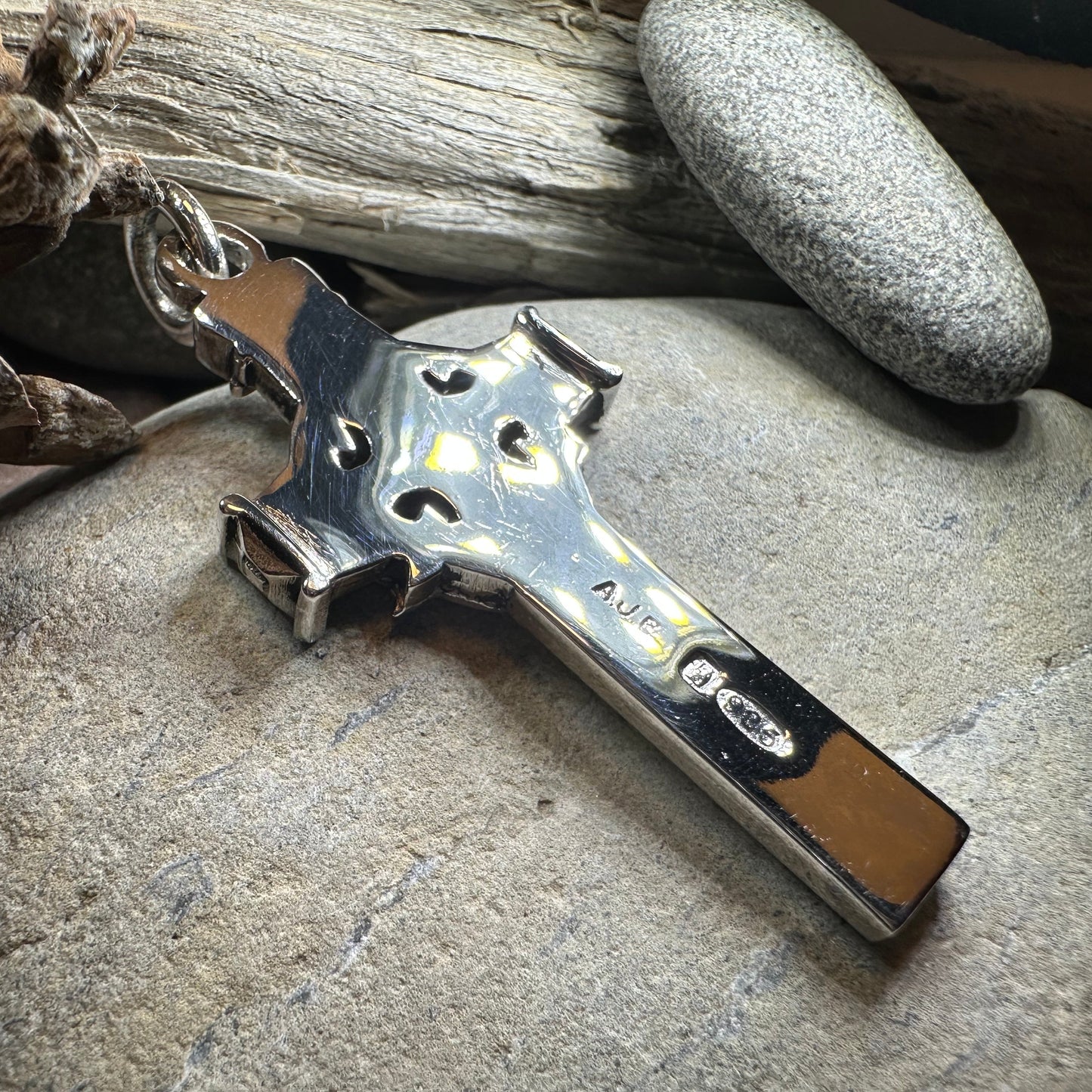 Large Artisan Irish Claddagh Cross Necklace - Made in Ireland