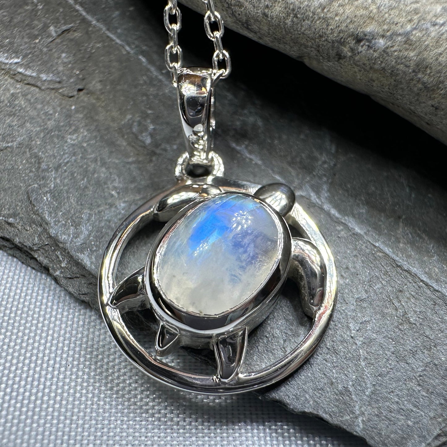 Moonstone Turtle Necklace