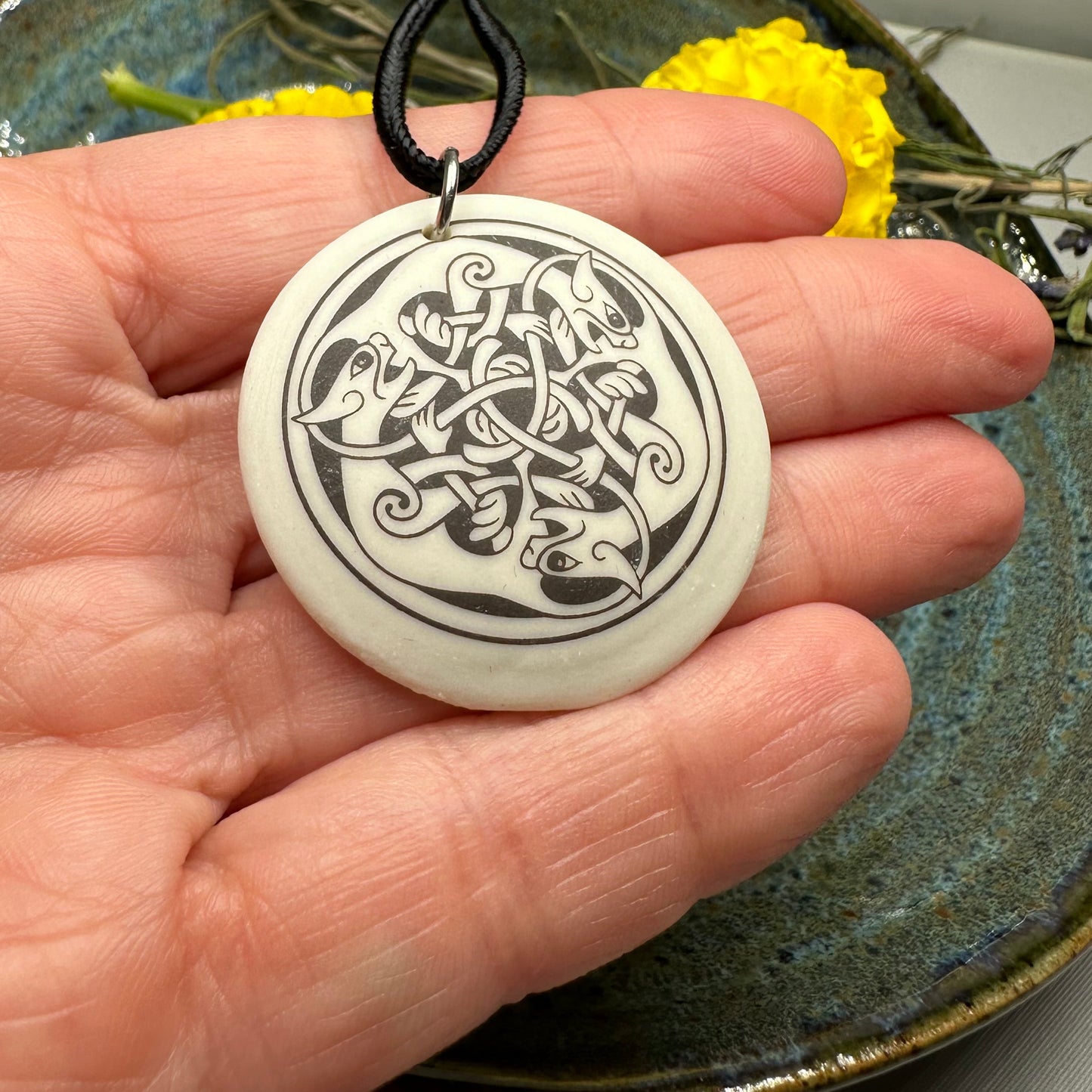 Artisan Celtic Triple Spiral Cat Necklace - Handmade in the U.S.A.