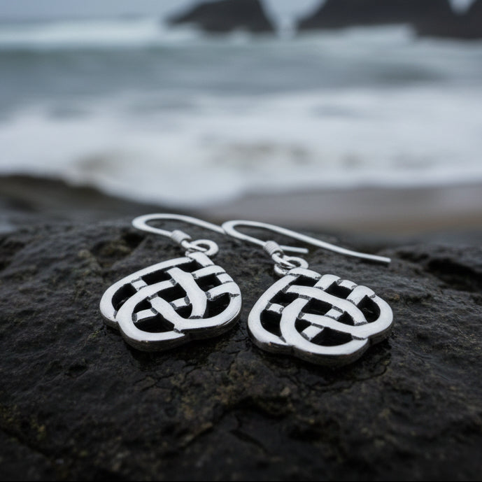 Maeve Celtic Knot Earrings in Sterling Silver — view 6