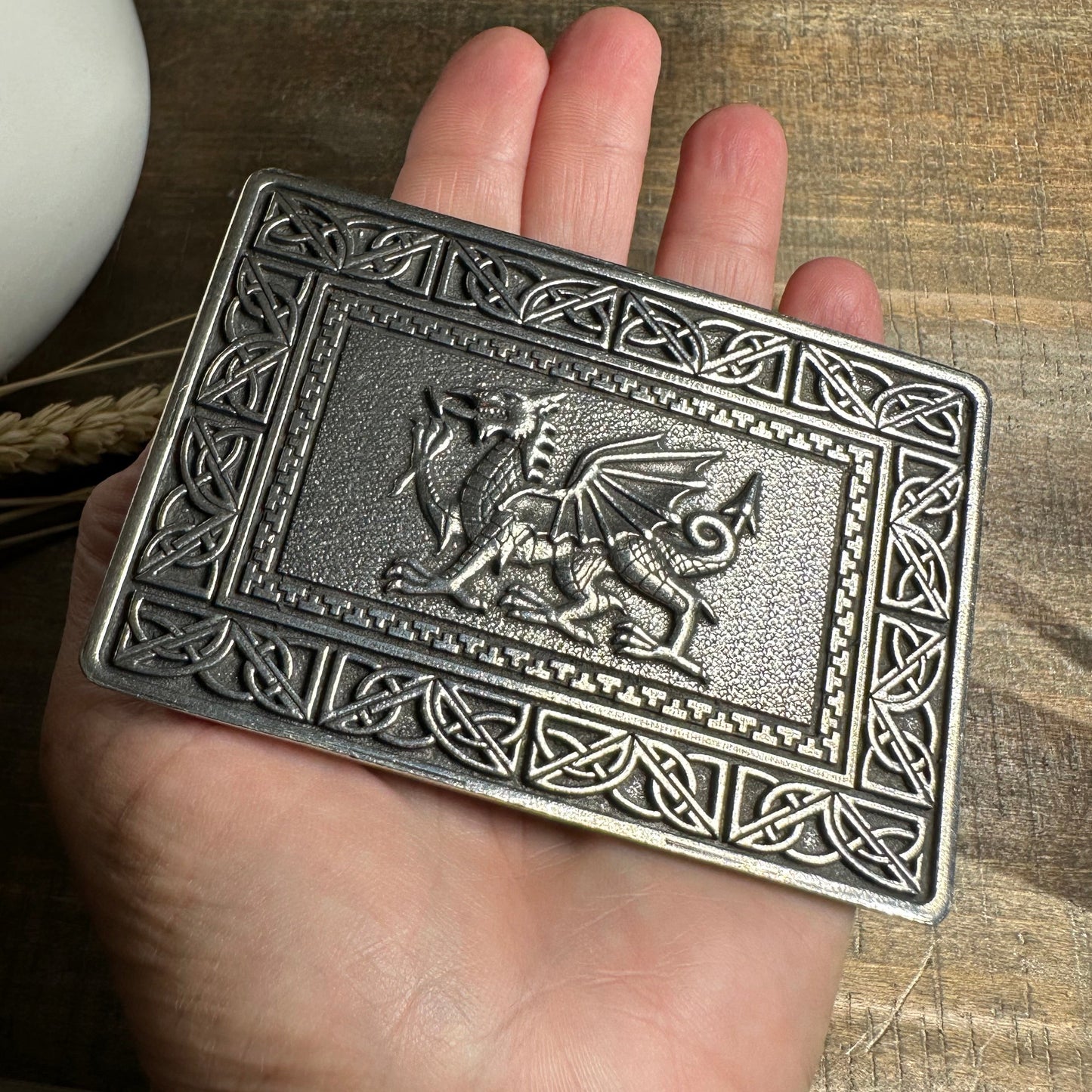 Celtic Welsh Dragon Kilt Belt Buckle - Handmade in Scotland