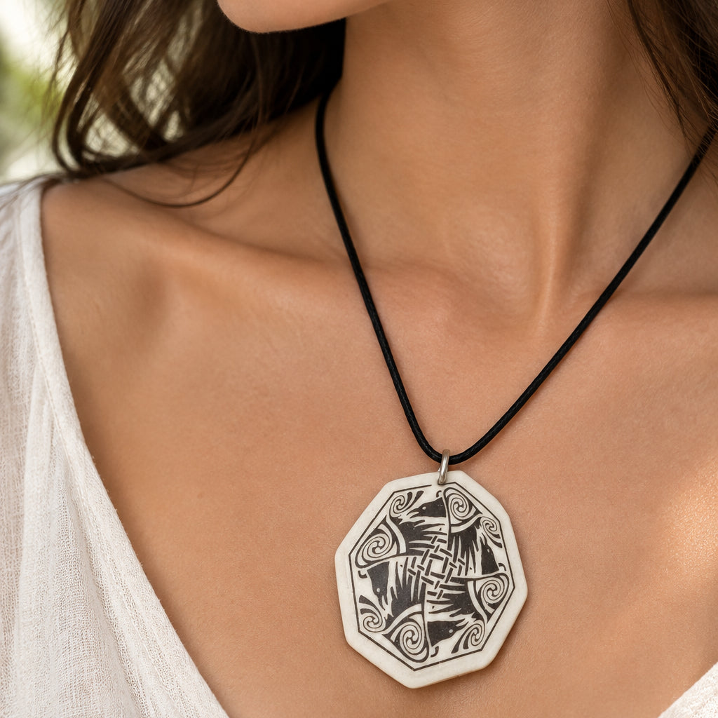 Artisan Nehalennia Celtic Raven Necklace - Handmade in the U.S.A.