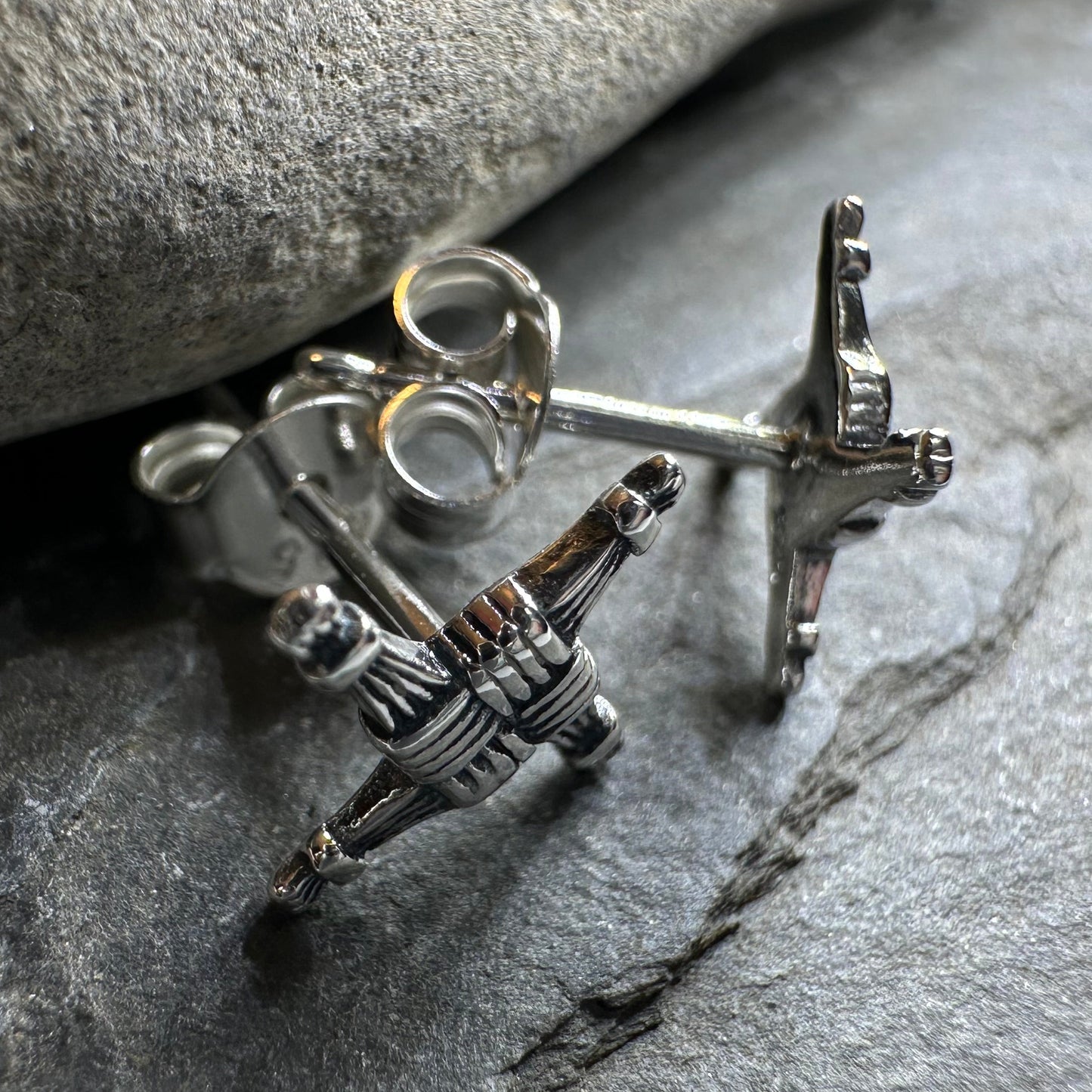 Saint Brigid's Cross Post Earrings in Sterling Silver — view 7