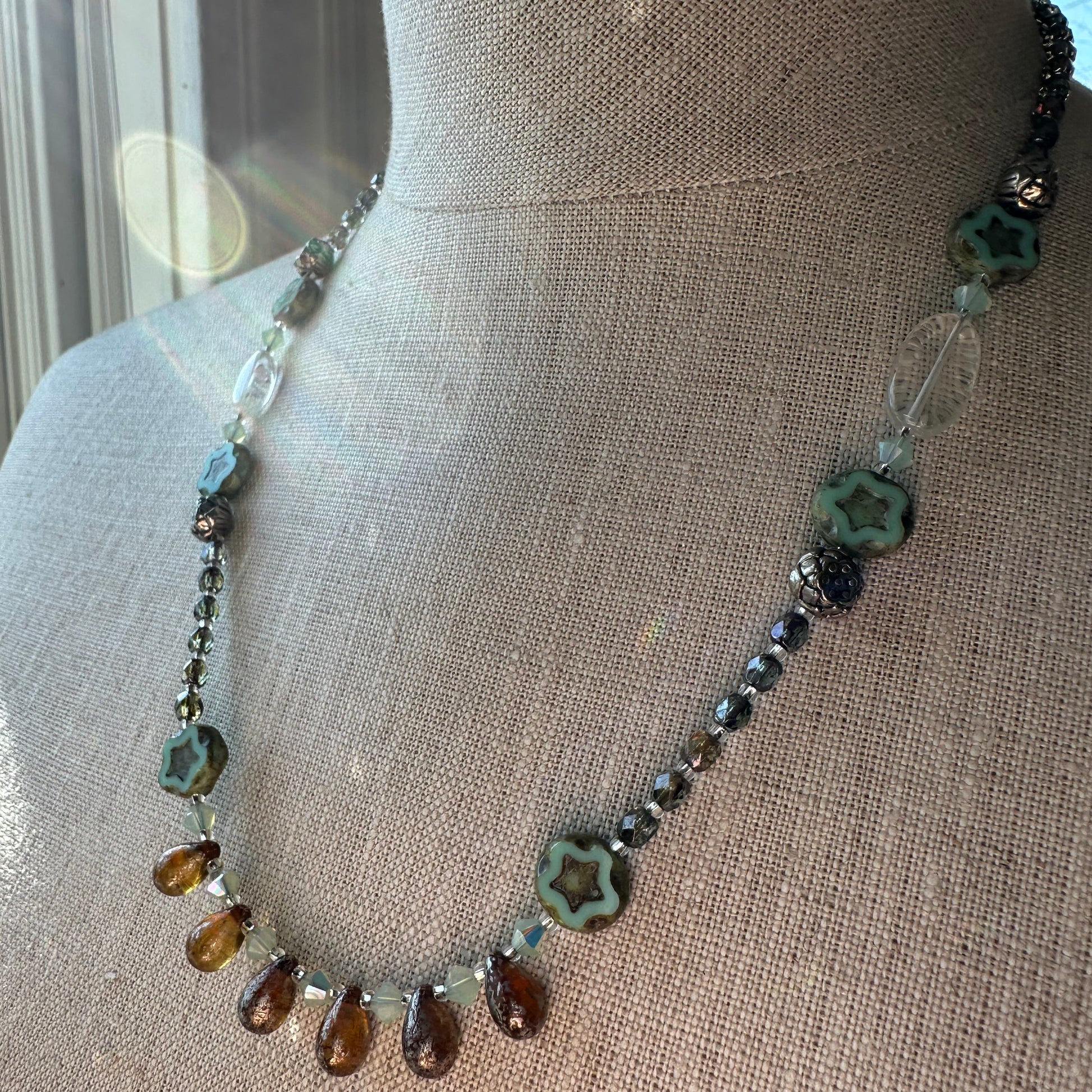 Golden Lotus Crystal Necklace — view 4