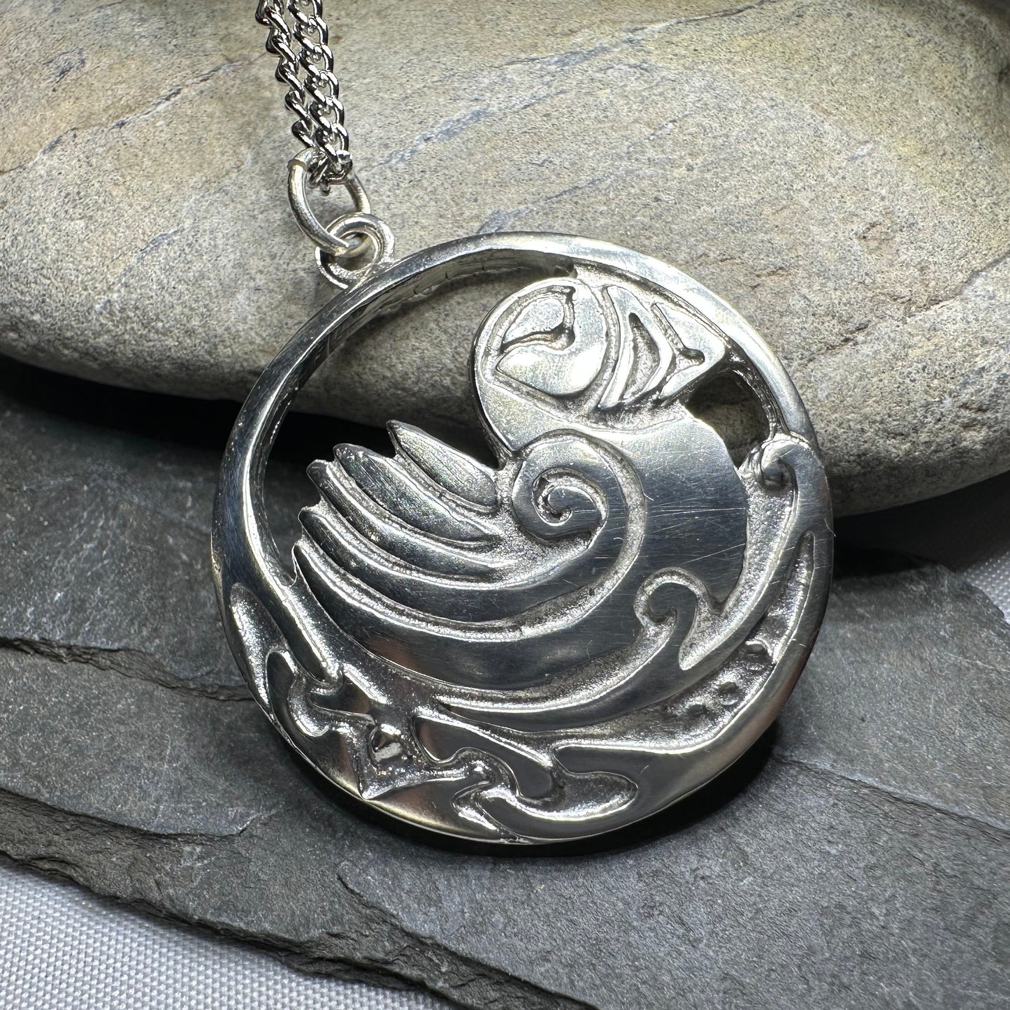 Celtic Puffin Necklace - Handmade in Scotland — view 13