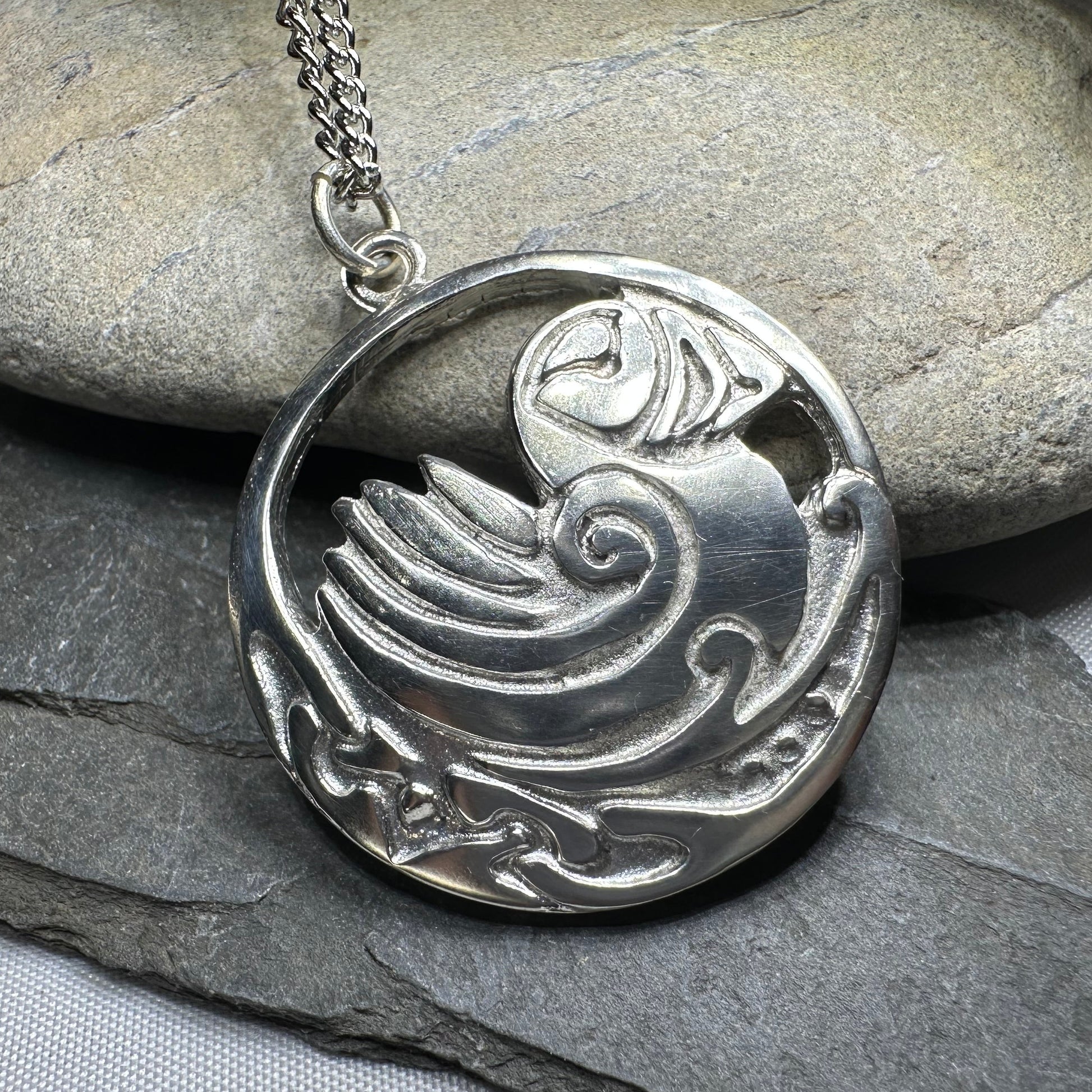 Celtic Puffin Necklace - Handmade in Scotland — view 13