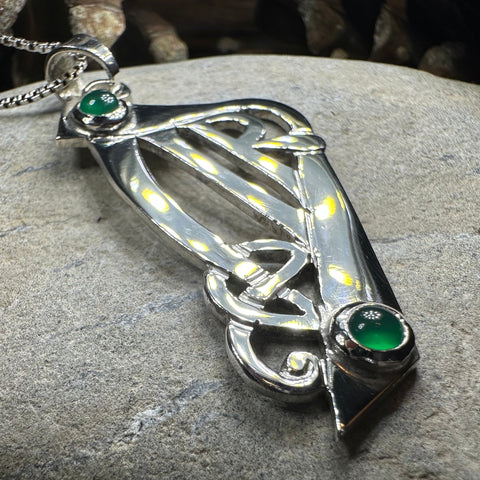 Load image into Gallery viewer, Artisan Large Irish Harp Necklace - Made in Ireland
