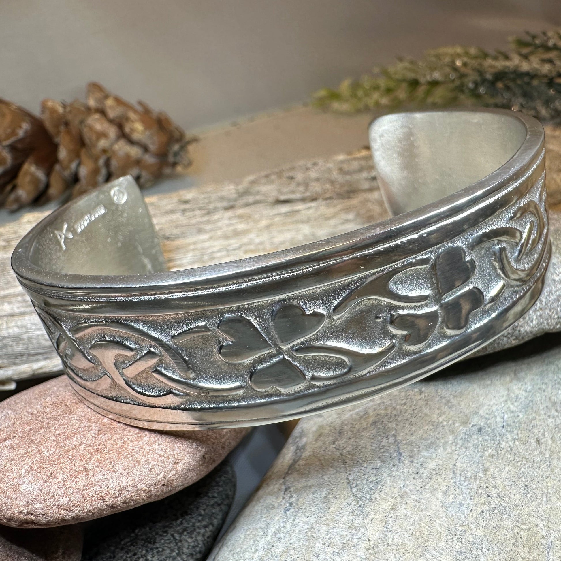 Irish Shamrock Cuff Bracelet — view 10